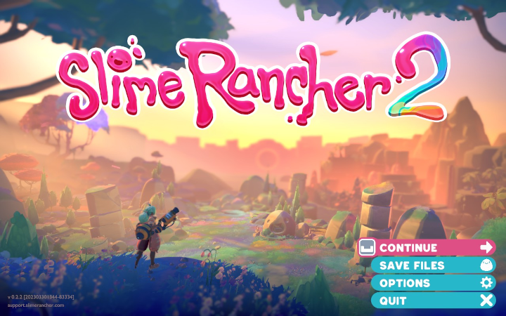 Title screen of Slime Rancher 2.